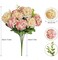 Mini Silk Hydrangea Artificial Flowers – 1 Bouquet with 10 Heads – Fake Flower Bundle for Wedding Centerpieces, Party & Home Decoration